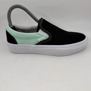 Vans Slip-On Women's Black and Mint Green Athletic Shoes